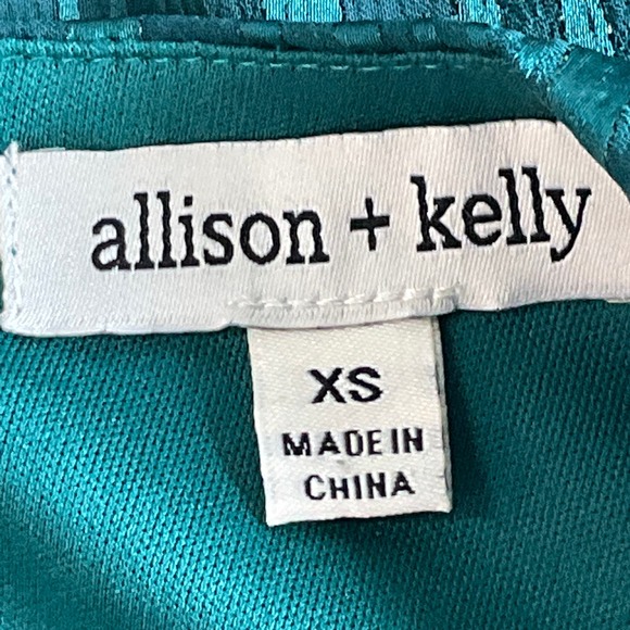 Allison Kelly Mini Dress XS Green‎ Tiered Holiday Forest Fairy Grunge Babydoll - Picture 3 of 14